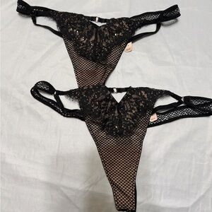 Victoria's Secret Black Lace and Mesh Panties